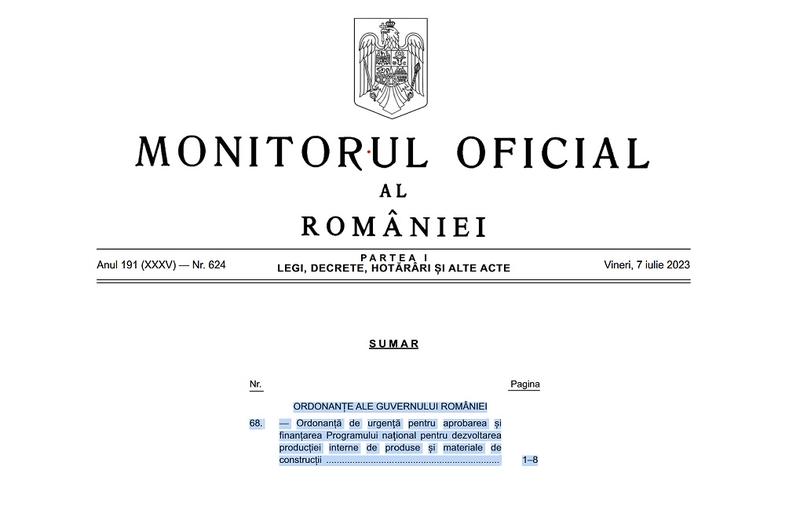 OUG 68-ajutoare-firme-materiale-constructii, Foto: Monitorul Oficial