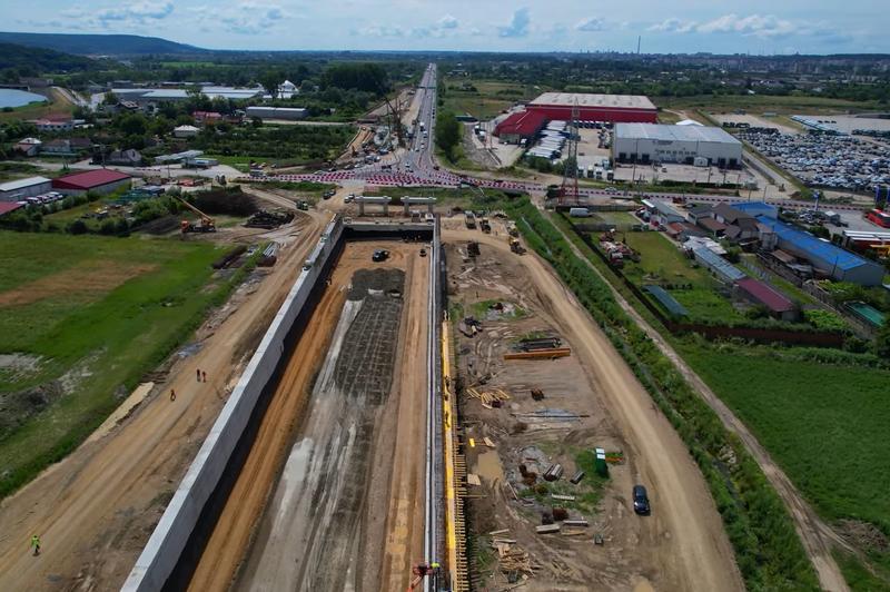 Lucrari la A1 la nodul rutier Bascov, Foto: Captura YouTube