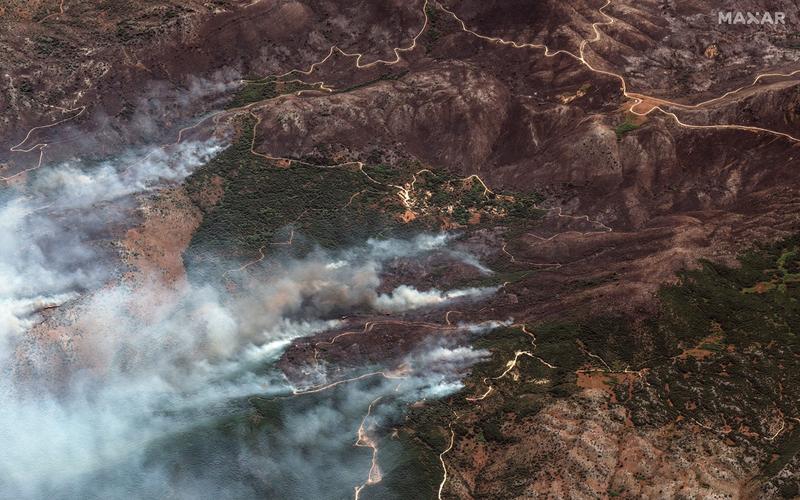 Incendiile de pe insula Corfu se văd din satelit, Foto: AFP / AFP / Profimedia