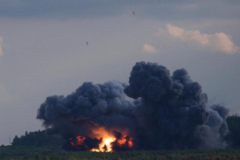 Explozia unui lansator TOS-1A, Foto: Ivan Sekretarev / AP / Profimedia