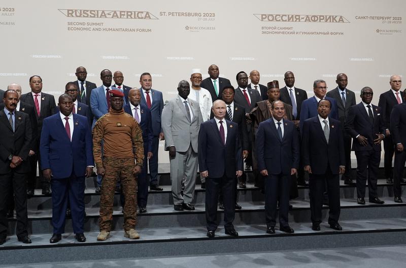 Vladimir Putin și lideri africani la summitul de la Sankt Petersbutg, Foto: Alexey DANICHEV / AFP / Profimedia