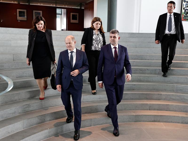 Marcel Ciolacu și Olaf Scholz, Foto: Guvernul Romaniei