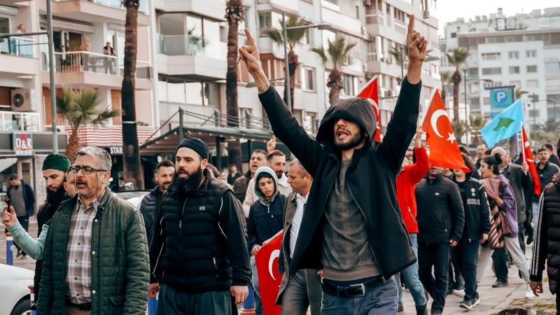 Protest din luna ianuarie in fata consulatului suedez din Izmir, Foto: Idil Toffolo-Pacific Press / Shutterstock Editorial / Profimedia