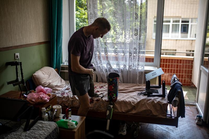 Soldat ucrainean cu un picior amputat, Foto: Gian Marco Benedetto / AFP / Profimedia Images