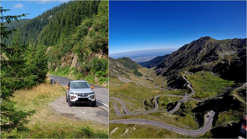 Ce i s-a întâmplat unui șofer care a mers cu Dacia Spring pe Transfăgărășan, Foto: Colaj fanatik.ro