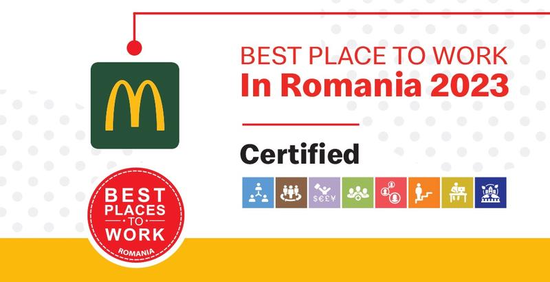 ​McDonald's este recunoscut ca angajator de top în România prin certificarea „Best Place to Work”, Foto: McDonald's