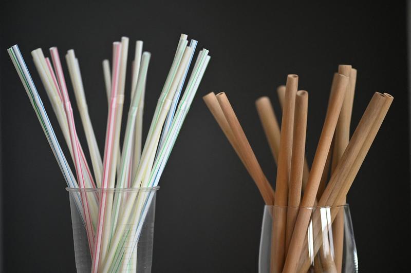​Paie de băut din plastic și din bambus, Foto: FRANK MAY / AFP / Profimedia