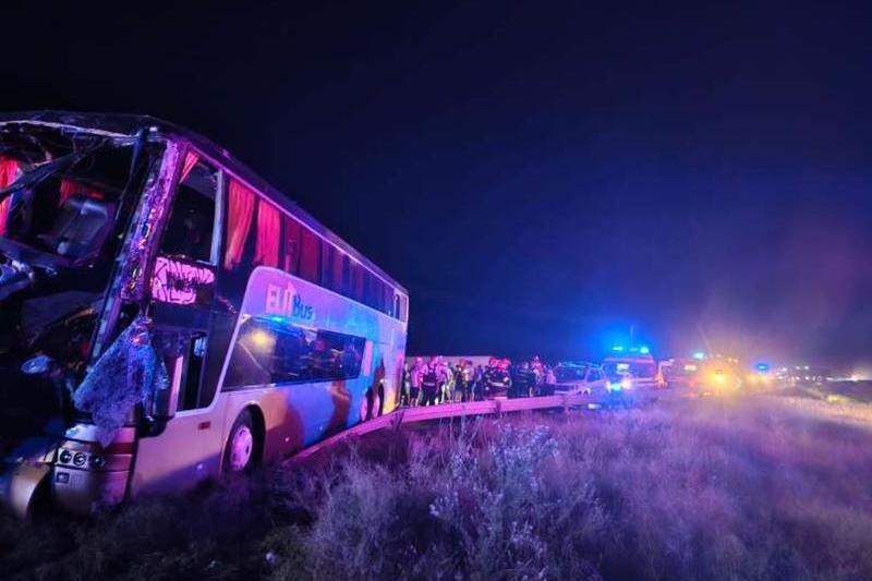 Accident de autocar în Brăila, Foto: ISU Braila