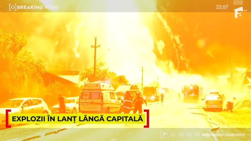 Explozia de la Crevedia - surprinsa in direct, Foto: Captura Antena 1