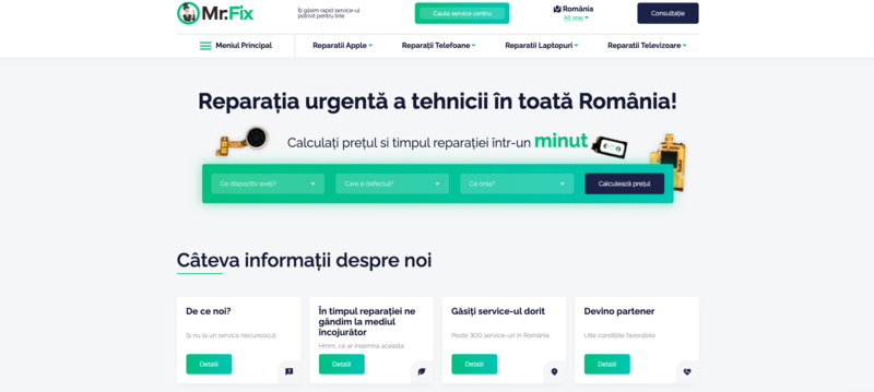 Site-ul MisterFix, Foto: MisterFix