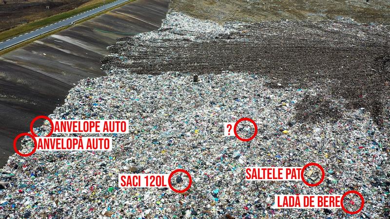 Dovezi prezentate de activiștii de mediu din Cluj, din martie 2023, care arată că la gropa de gunoi deșeurile nu sunt sortate și tratate, Foto: Grupul de Facebook „Clujul Civic”