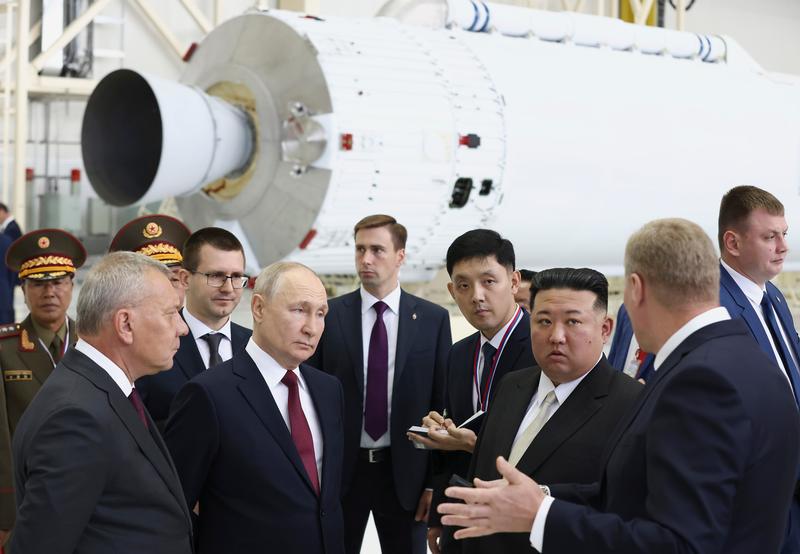 Vladimir Putin l-a primit Kim Jong Un la un centru spațial din Rusia, Foto: Artyom Geodakyan / AP / Profimedia