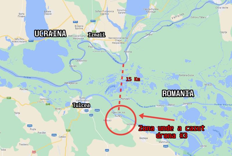 Zona unde a cazut a treia drona ruseasca, Foto: Hotnews