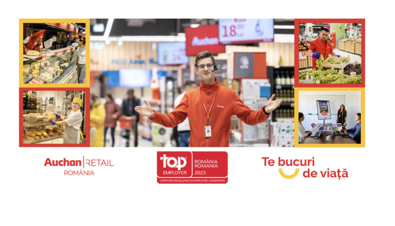 Auchan România a fost desemnat Top Employer pentru anul 2023, Foto: Auchan Romania