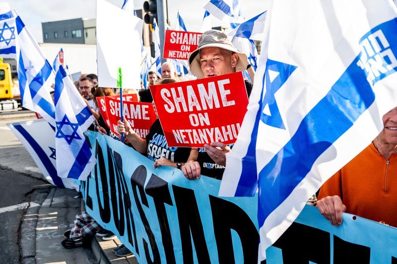 Natanyahu, intampinat cu proteste, Foto: Noah Berger / AP / Profimedia