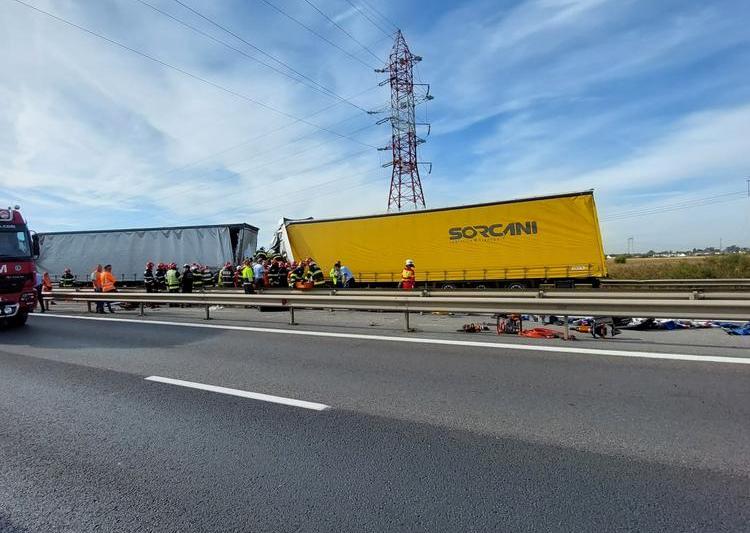 Accident pe A1, Foto: ISU Bucuresti-Ilfov