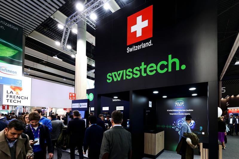 Pavilionul Elveției la Congresul mondial al telefoniei mobile de la Barcelona, Foto: Joan Cros/NurPhoto / Shutterstock Editorial / Profimedia