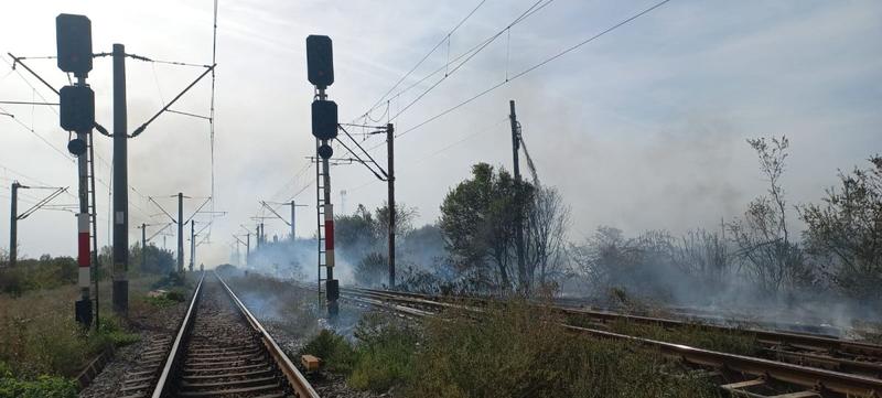 Incendiu langa calea ferata, Foto: CFR Infrastructura