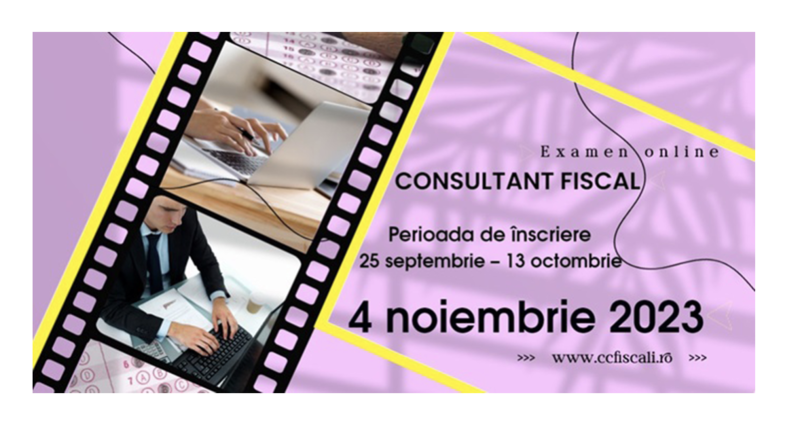 Înscrierea la examen se face în perioada 25 septembrie 2023 – 13 octombrie 2023, Foto: Camera Consultanților Fiscali