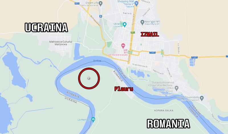 Locul aproximativ unde ar fi cazut drona ruseasca langa Izmail, Foto: Hotnews