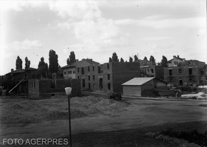 Constructii in zona Floreasca in anii 1950, Foto: Agerpres