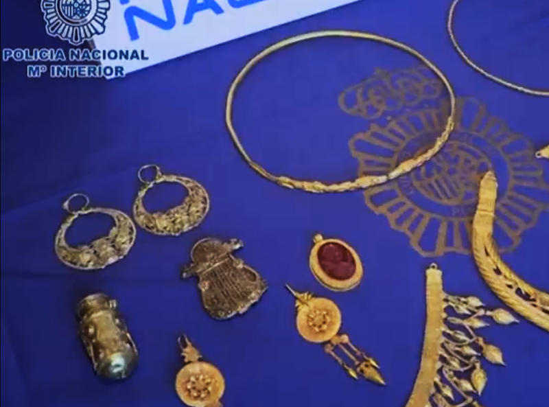 Artefactele recuperate de politia spaniola, Foto: Captura video