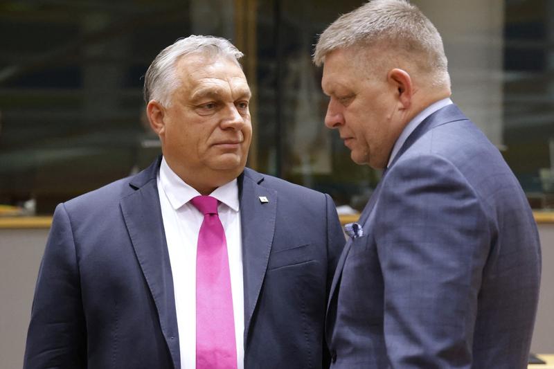 Premierul ungar Viktor Orban și prim-ministrul slovac Robert Fico, Foto: Ludovic MARIN / AFP / Profimedia