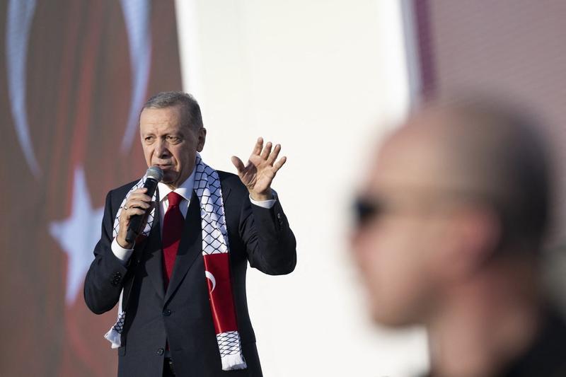 Erdogan, la mitingul pro Palestina, Foto: Yasin AKGUL / AFP / Profimedia