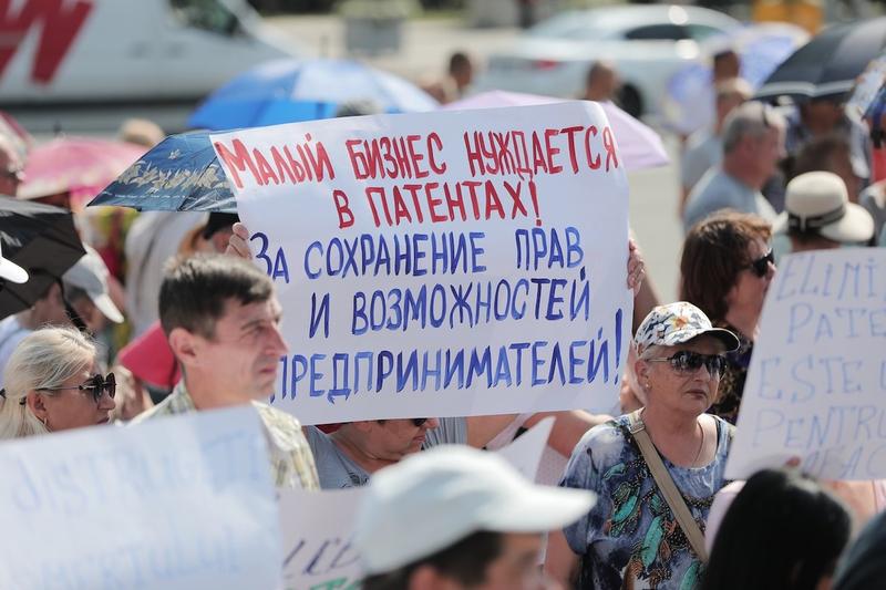 Protest al simparizanților partidului Șor împotriva actualei guvernări, iulie 2023, Foto: Dmitrij Osmatesko / Sputnik / Profimedia
