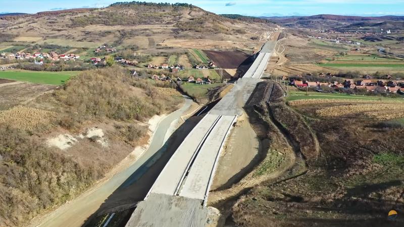 Lucrări pe Autostrada Transilvania, de la Nădășelu la Zimbor, Foto: Captura video
