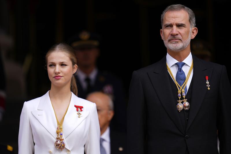 Prințesa Leonor și regele Felipe al Spaniei, Foto: Manu Fernandez / AP / Profimedia