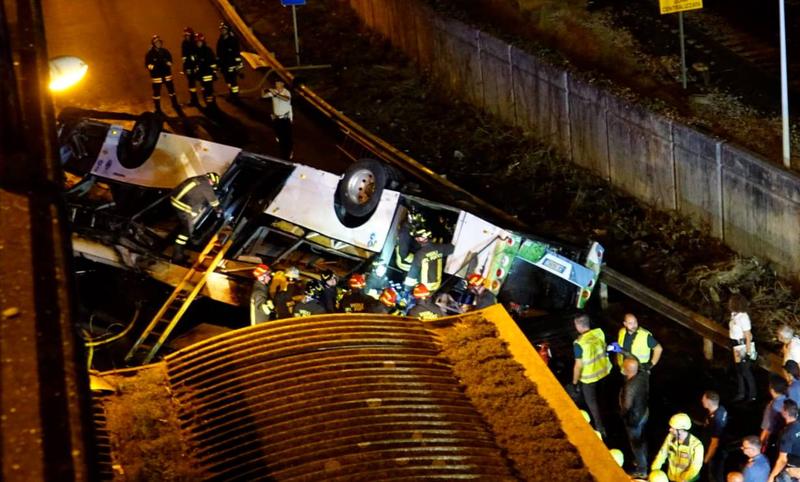 Accident teribil în Veneția: un autocar s-a prăbușit de pe un pasaj, Foto: Livemedia/Slowpress / PA Images / Profimedia