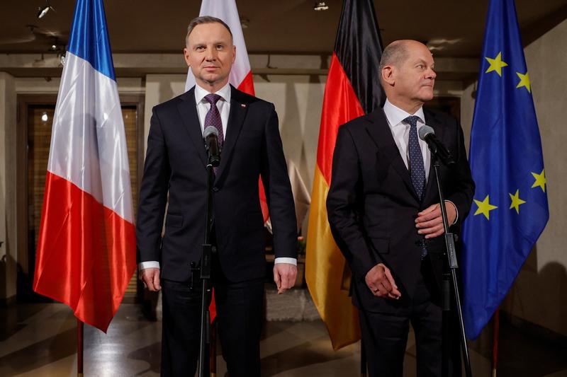 Președintele Poloniei, Andrzej Duda și cancelarul Germaniei, Olaf Scholz, Foto: Odd ANDERSEN / AFP / Profimedia