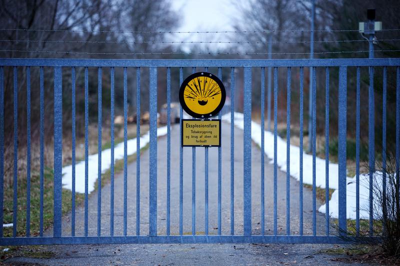 Intrarea în fabrica de muniție daneză din Elling, Foto: Bo Amstrup / AFP / Profimedia