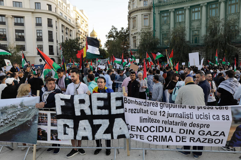 Miting de susținere cu poporul palestinian în București, Foto: Inquam Photos / George Călin