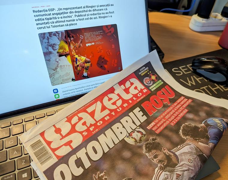 Ultimul număr al Gazetei Sporturilor pe print, Foto: HotNews.ro / Victor Cozmei