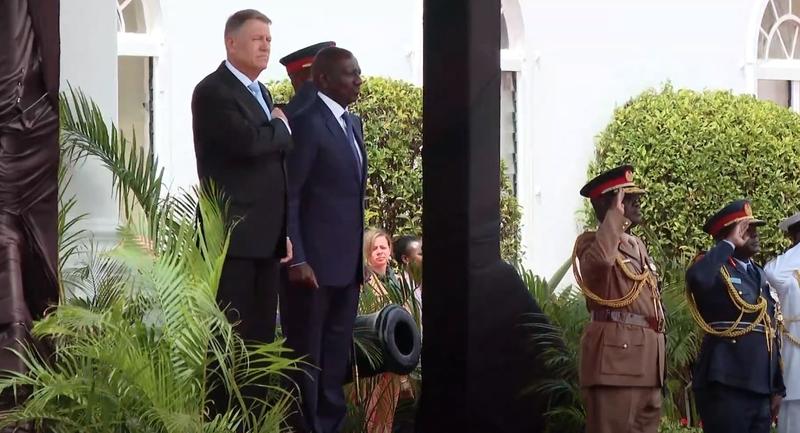 Klaus Iohannis și președintele Kenyei, William Ruto, Foto: Captura YouTube