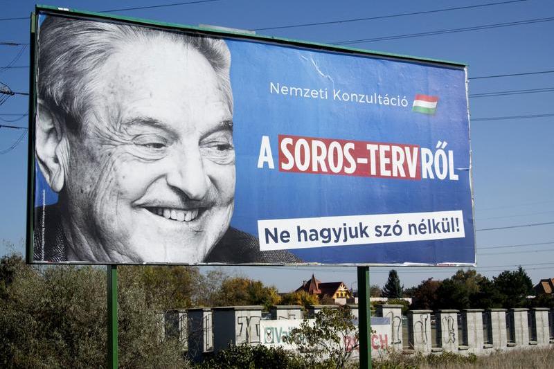 Panou anti-Soros în Budapesta, Foto: ATTILA KISBENEDEK / AFP / Profimedia