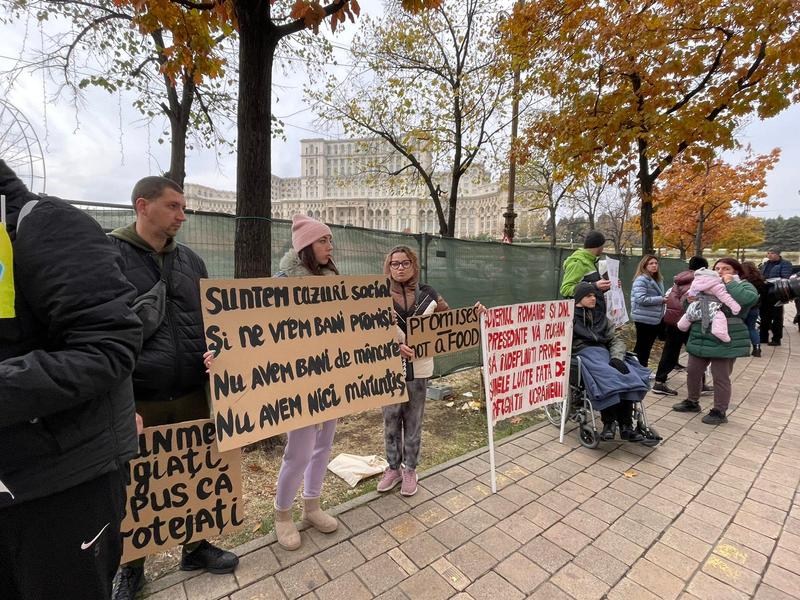 Protest al refugiaților ucraineni, 24 noiembrie 2023, Foto: Andra Mureșan/ HotNews.ro