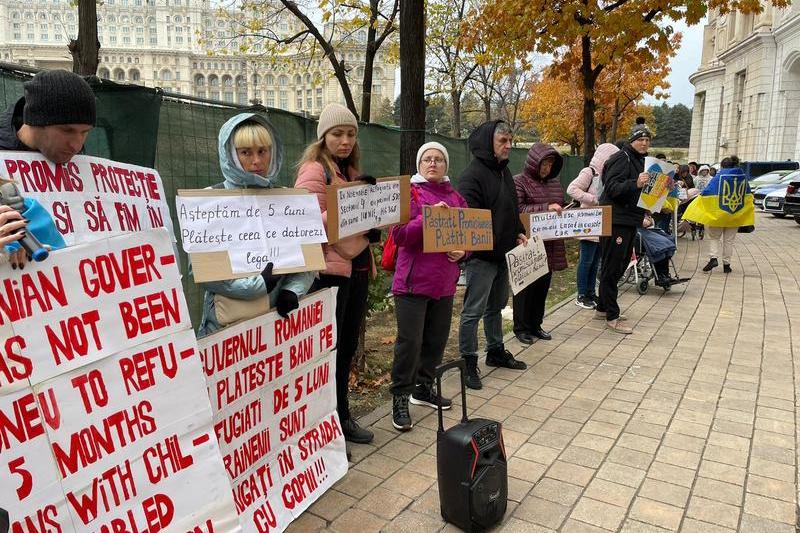 Protest refugiati ucraineni, Foto: Andra Mureșan/ HotNews.ro