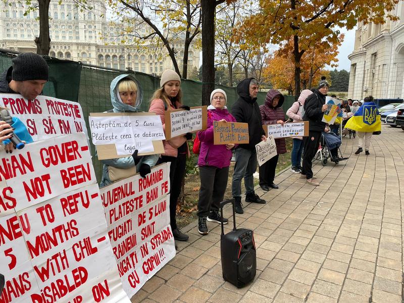 Protest refugiati ucraineni, Foto: Andra Mureșan/ HotNews.ro