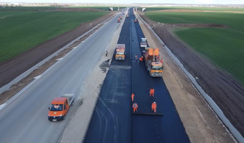 Lucrari UMB pe A0 Nord, Foto: Captura YouTube / Construim Romania