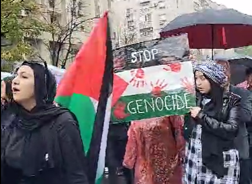 Marș pro-Palestina în București, Foto: Captura Facebook