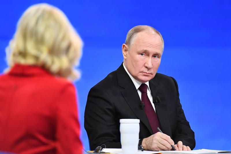 Vladimir Putin în timpul conferinței-maraton, Foto: TASS / ddp USA / Profimedia