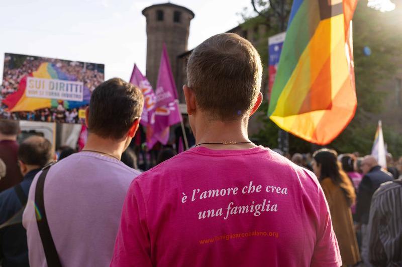 protest in Italia pentru recunoasterea certificatelor de nastere ale copiilor care au parinti de acelasi sex, Foto: Mauro Ujetto / Zuma Press / Profimedia