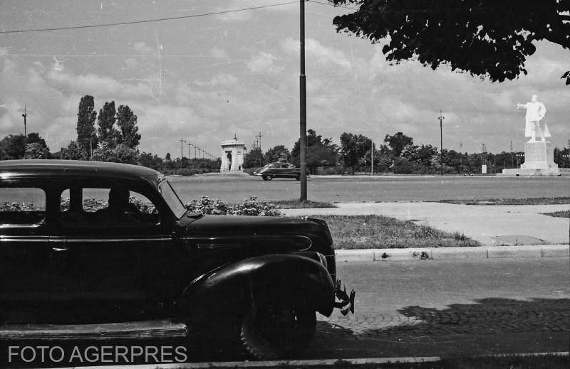 Imagine din Bucuresti, zona Arcului de Triumf, in 1951, Foto: Agerpres