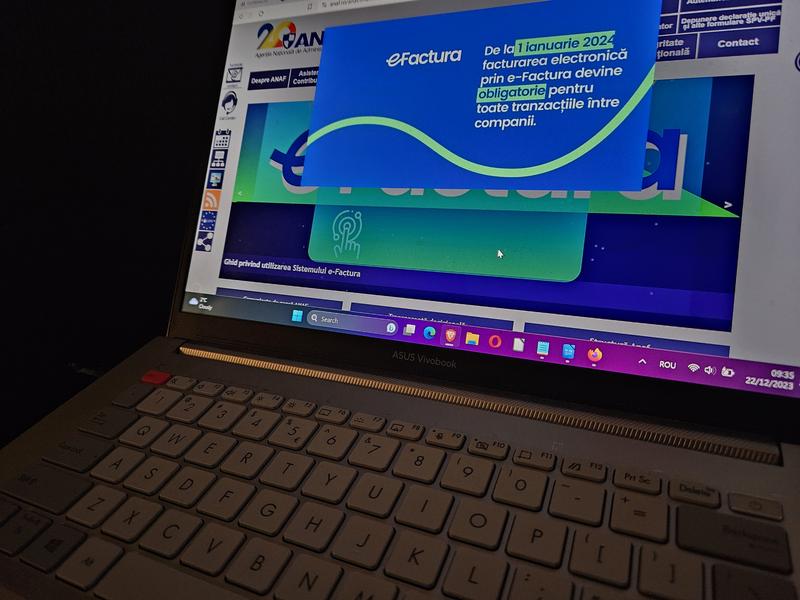 e-Factura, obligatorie de la 1 ianuarie 2024, Foto: Hotnews / Florin Barbuta