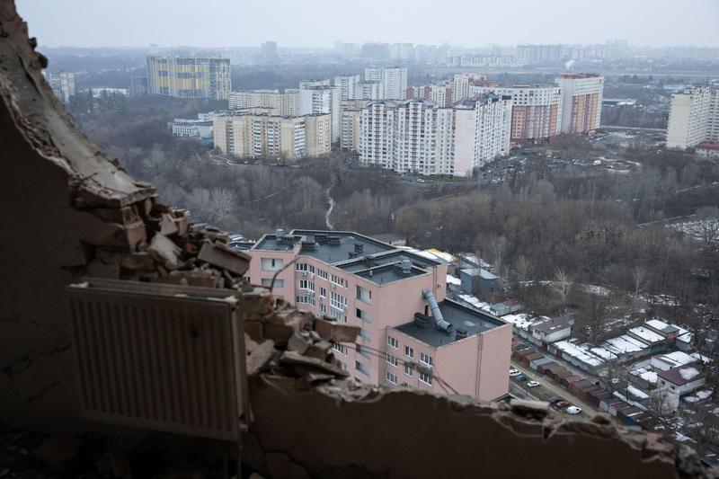 Clădire din Kiev lovită de o dronă kamikaze, Foto: AA/ABACA / Abaca Press / Profimedia