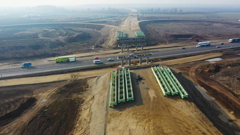 Autostrada A0 la intersecția cu A1 - decembrie 2023, Foto: Captura YouTube / Asociatia Pro Infrastructura