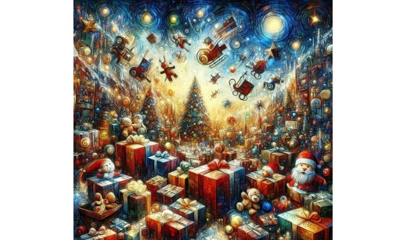 Cadouri de Crăciun (Imagine generată), Foto: Bing Image Creator